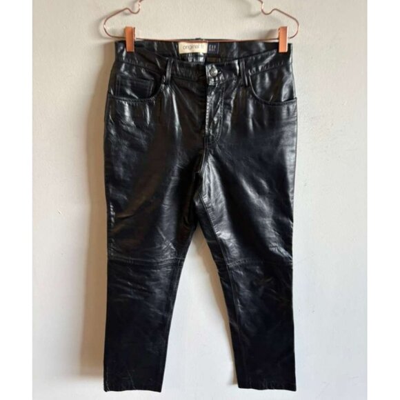 Vintage Y2K GAP Original Fit Womens Genuine Leather Bootcut Pants Black Size 8 - Picture 3 of 11